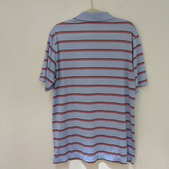 Nike Tour Performance Polo Shirt Mens Large Blue/Red Stripe Dri-Fit Golf - Picture 5 of 5